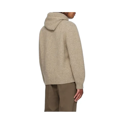 Virgin Wool Knitted Hoodie