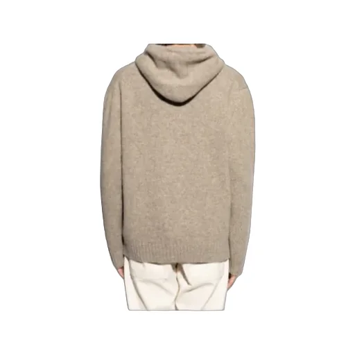 Virgin Wool Knitted Hoodie