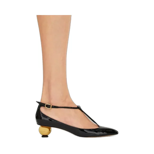 Spherical Heel T-Strap Pump