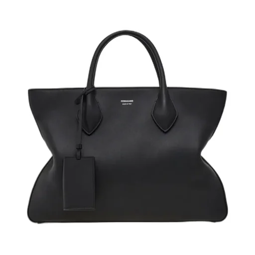 Monogram Structured Leather Tote Bag