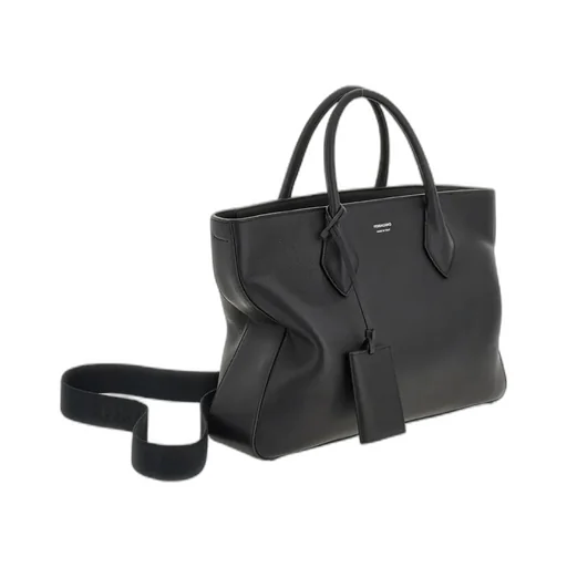 Monogram Structured Leather Tote Bag