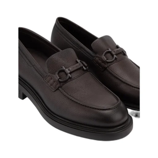 Gancini Plaque Slip-On Loafers
