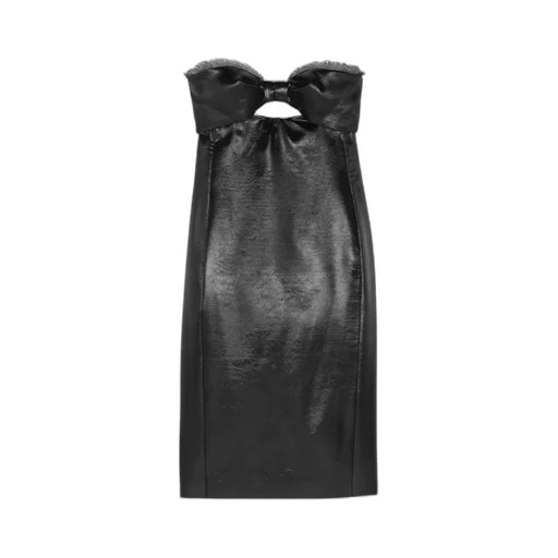 Strapless Cut-Out Satin Dress