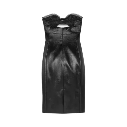 Strapless Cut-Out Satin Dress