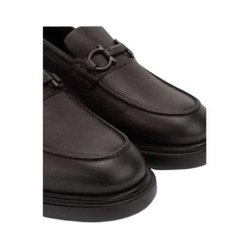 Gancini Plaque Slip-On Loafers