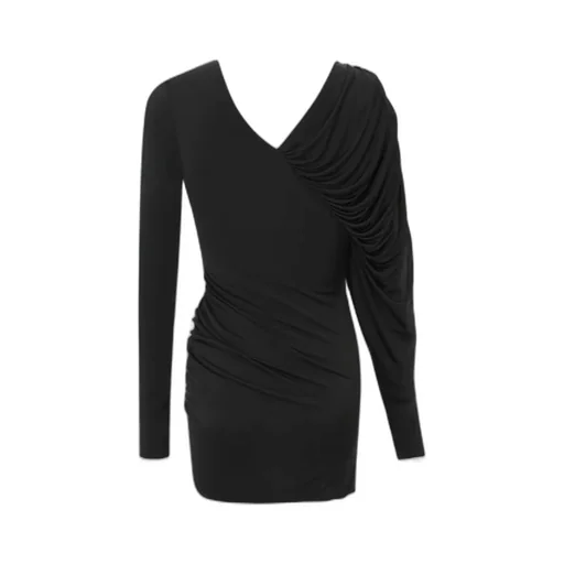 Draped Long-Sleeved Dress