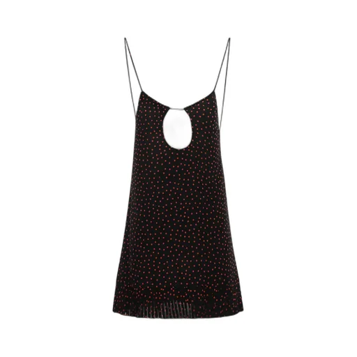 Polka-Dot Print Cut-Out Detail Mini Dress