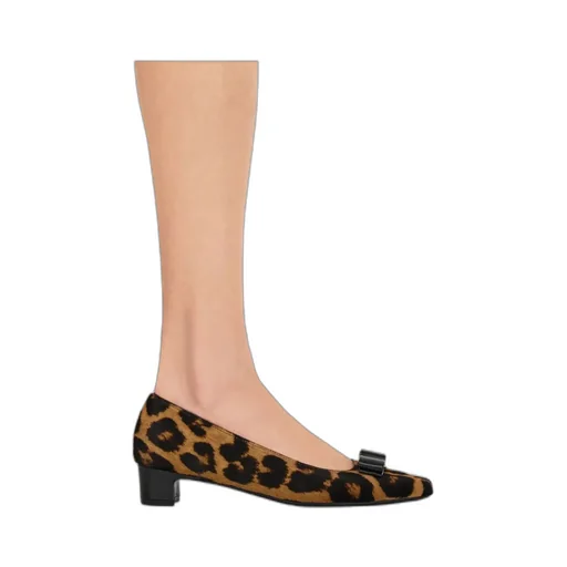 Leopard-Printed Mid-Heeled Pumps