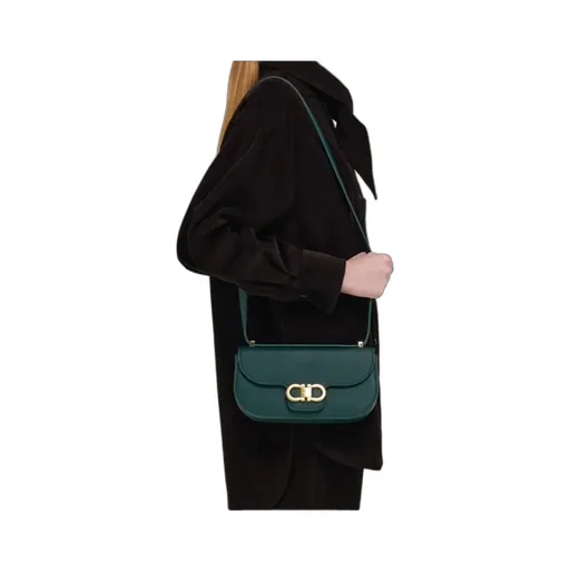 Double Gancini Mini Crossbody Bag