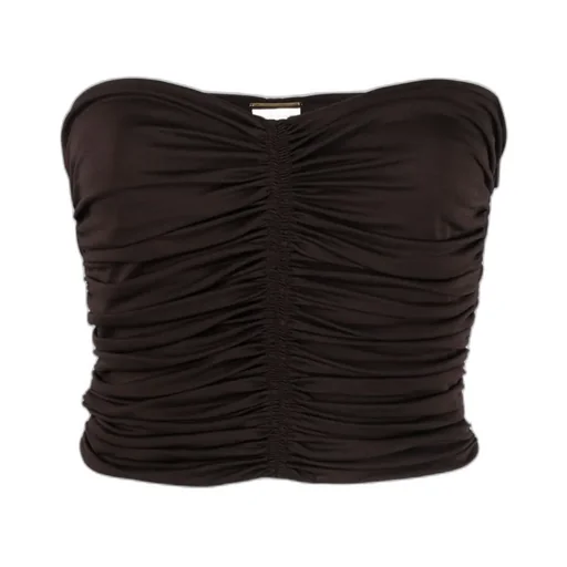 Ruched Strapless Cropped Top