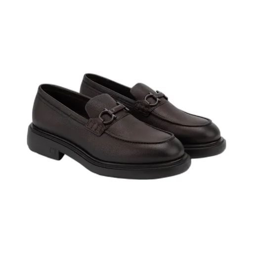 Gancini Plaque Slip-On Loafers