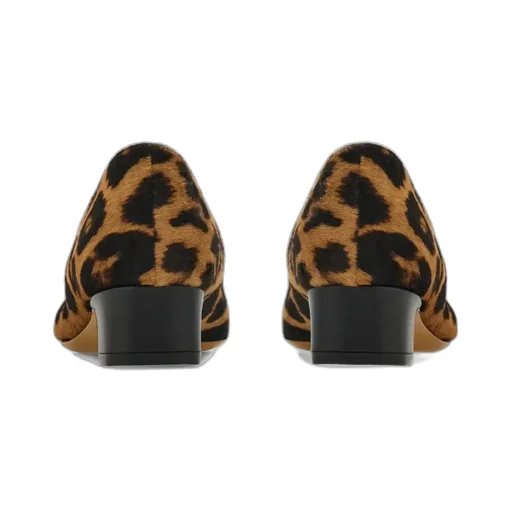 Leopard-Printed Mid-Heeled Pumps