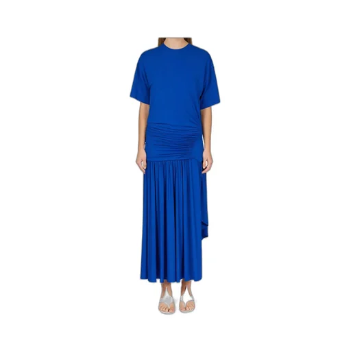 Long T-Shirt Dress With Drape Detail