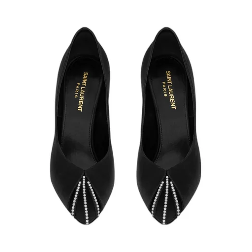 Embellished Satin Pumps