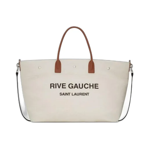 Rive Gauche Logo Printed Maxi Tote Bag