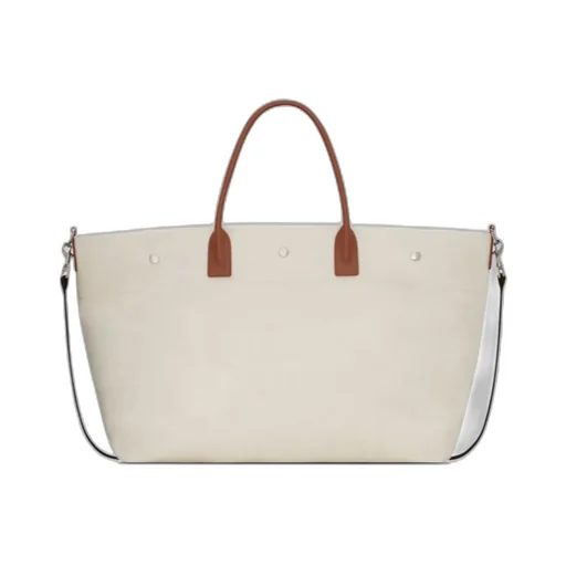 Rive Gauche Logo Printed Maxi Tote Bag
