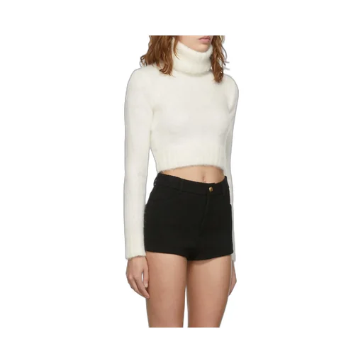Turtleneck Long-Sleeved Cropped Jumper