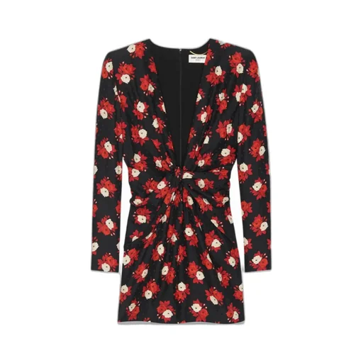 V-Neck Long-Sleeved Dress