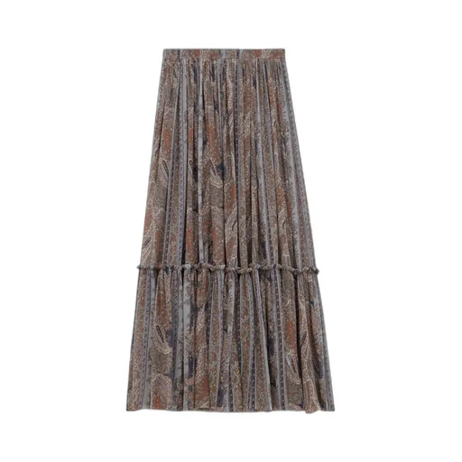 All-Over Patterned Ruffled Skirt