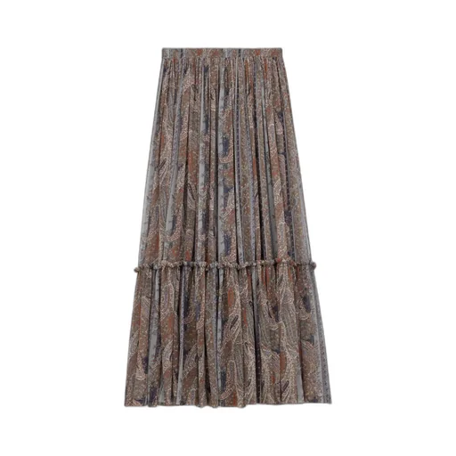 All-Over Patterned Ruffled Skirt