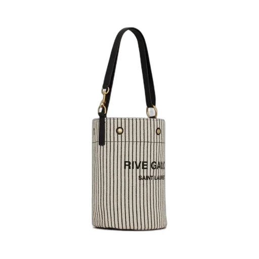 Rive Gauche Striped Bucket Bag