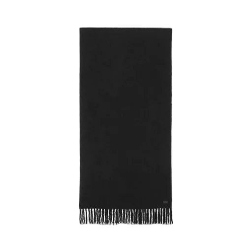 Logo Plaque Fringed Scarf