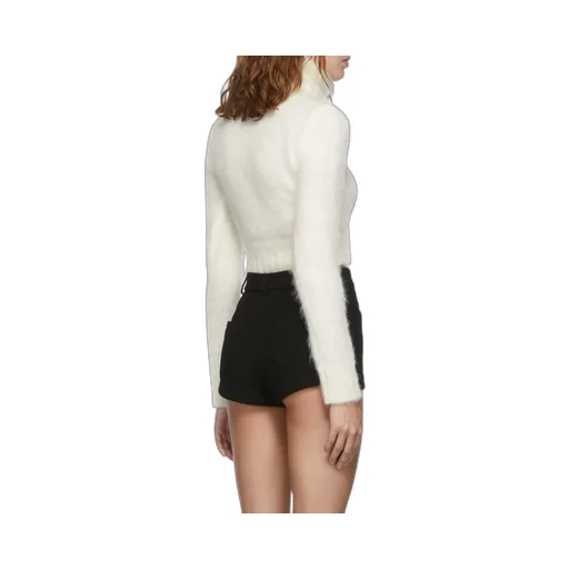 Turtleneck Long-Sleeved Cropped Jumper