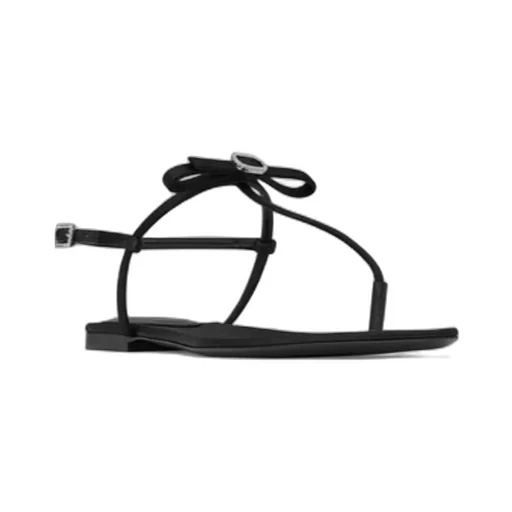 Jackie Flat Sandals In Satin Crepe