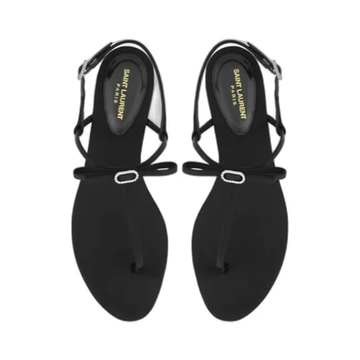 Jackie Flat Sandals In Satin Crepe