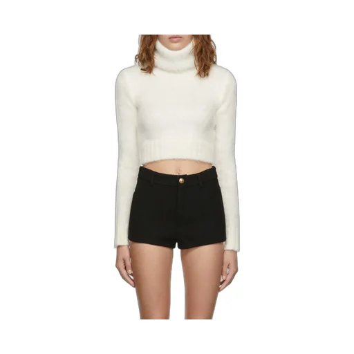 Turtleneck Long-Sleeved Cropped Jumper