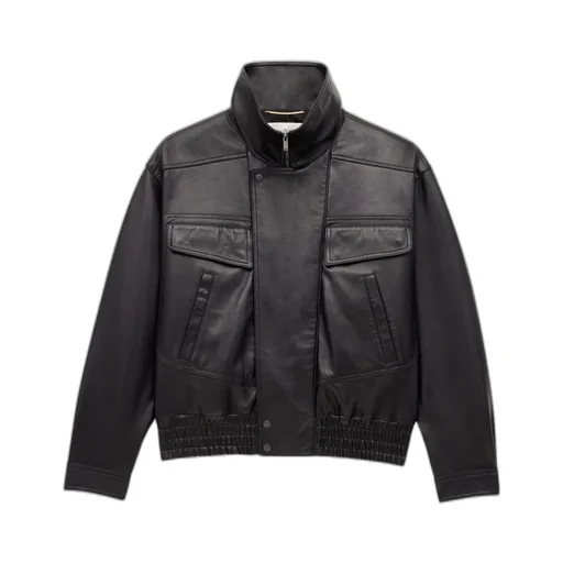 Bomber Jacket In Plunged Lambskin