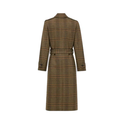 Prince Of Wales Belted Long Coat