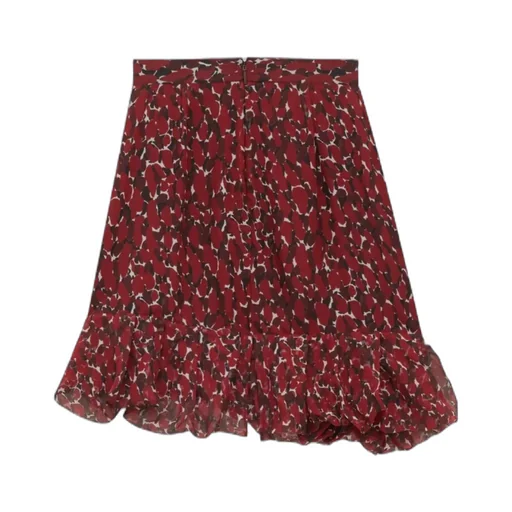 Ruffled Mini Skirt In Spotted Silk Muslin
