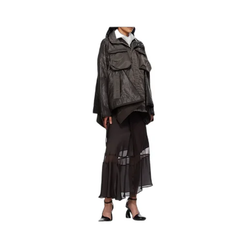 Quilted Nylon Ripstop Twill Coat