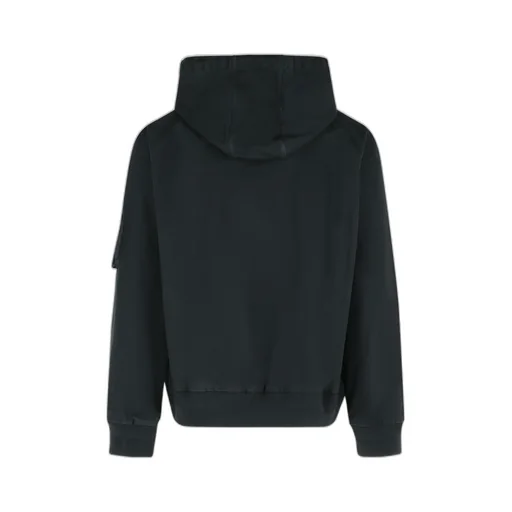 Logo Patch Zip-Up Hooded Bomber Jacket