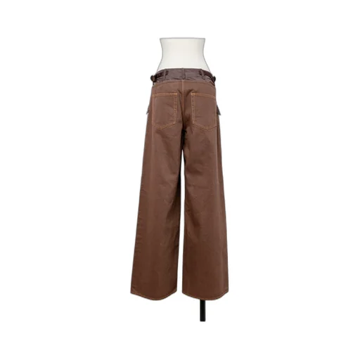Patch-Pocket Wide-Leg Denim Jeans