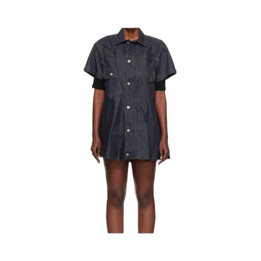 Lapel Short-Sleeved Dress