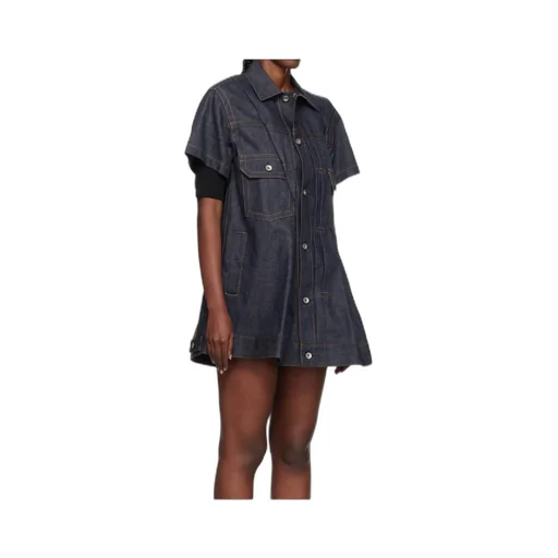 Lapel Short-Sleeved Dress