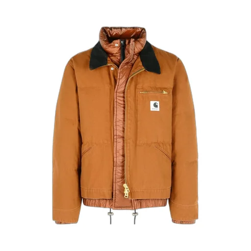 X Carhartt Wip Logo Patch Zip-Up Puffer Jacket