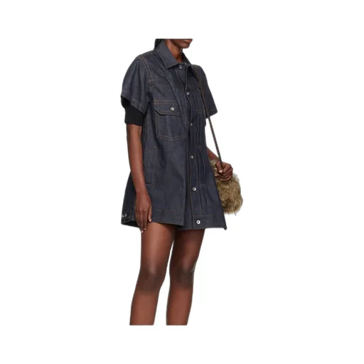 Lapel Short-Sleeved Dress