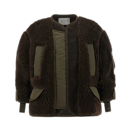 Faux Shearling Crewneck Jacket
