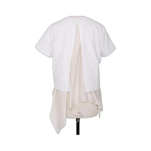 Draped-Hem Asymmetric T-Shirt