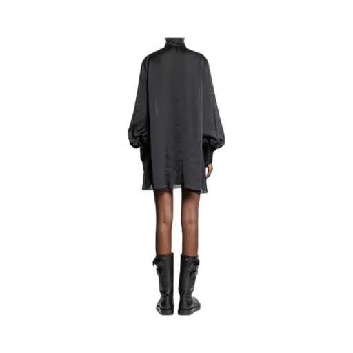 High-Neck Draped Mini Dress