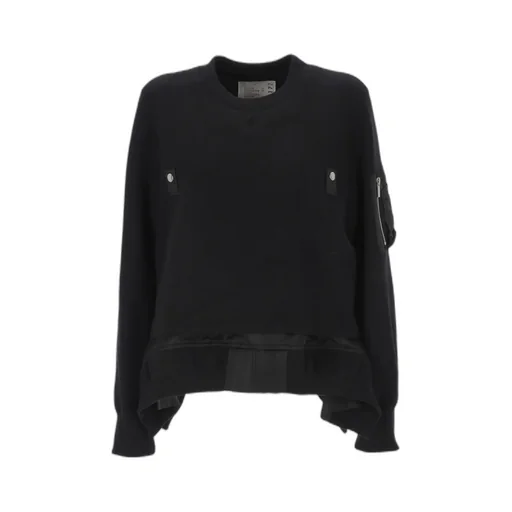Layered Twill Sweatshirt