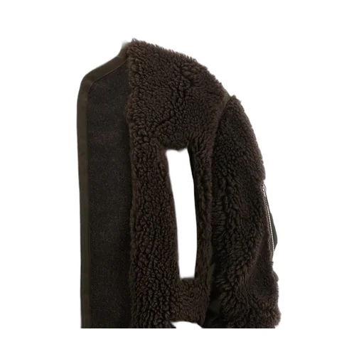 Faux Shearling Crewneck Jacket