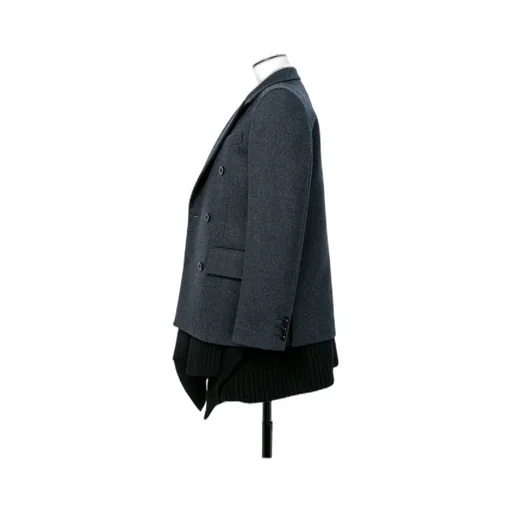 Notched Lapel Double-Breasted Blazer