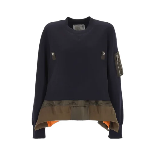 Layered Twill Sweatshirt