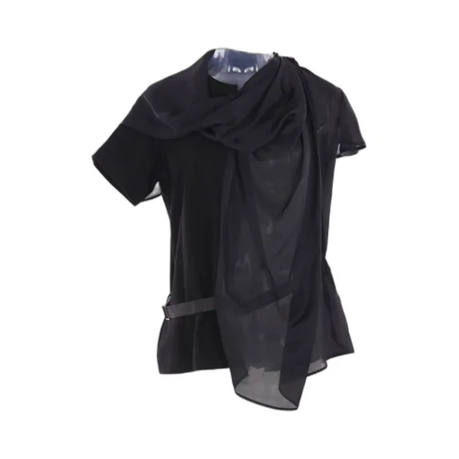 Paneled Slide-Buckle T-Shirt