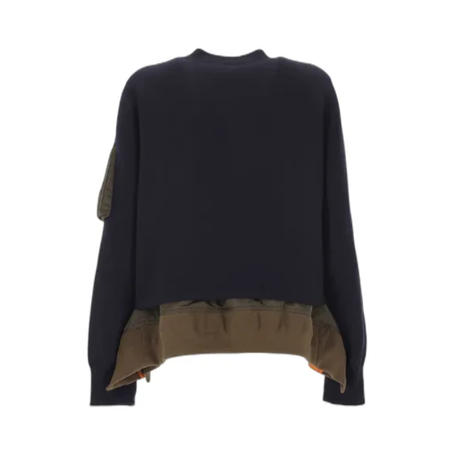 Layered Twill Sweatshirt