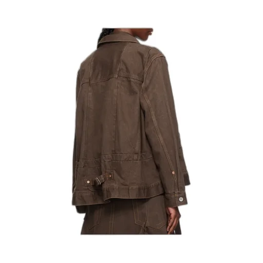 Pleated Denim Jacket